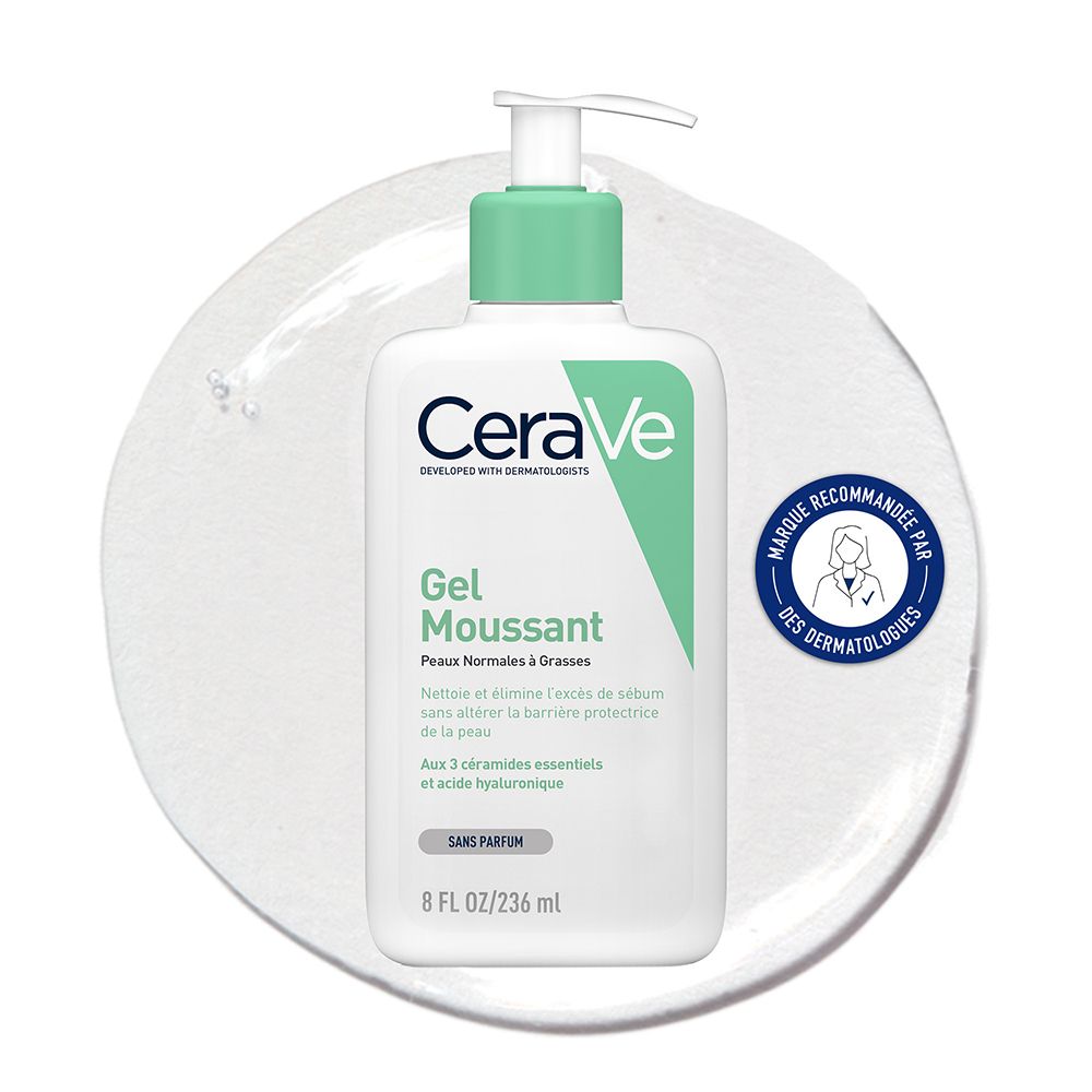 CeraVe Gel Moussant visage pour les peaux normales à grasses 236 ml 236