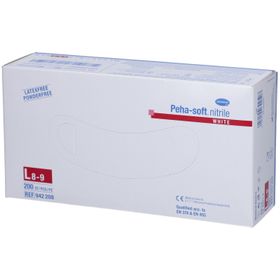 Peha-soft® nitrile white Gants d'examen non poudrés non stériles taille L 8 - 9