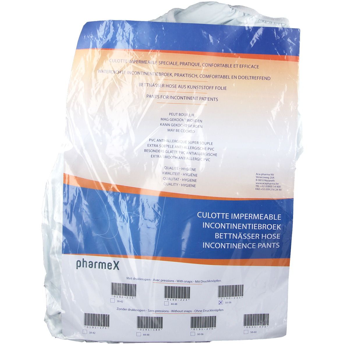 Pharmex® Culotte d'incontinence avec boutons pression Taille 50-56