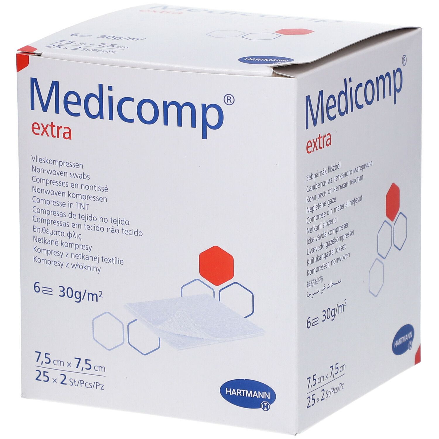 Hartmann Medicomp® Stérile 6 Plis 7.5 x 7.5 cm