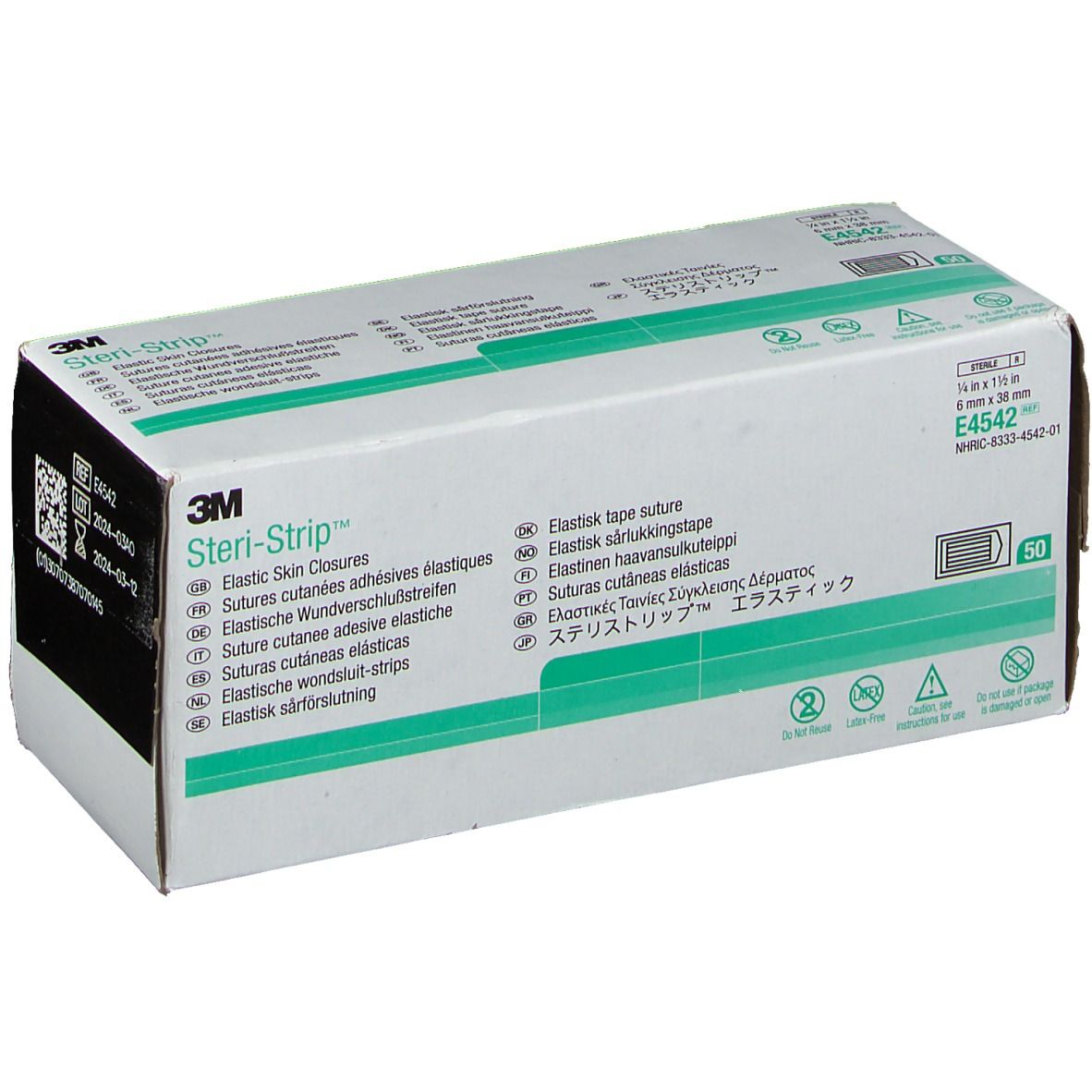 3M Steri-strip Sutures cutanées élastiques (0,6 x 3,8 cm) E4542
