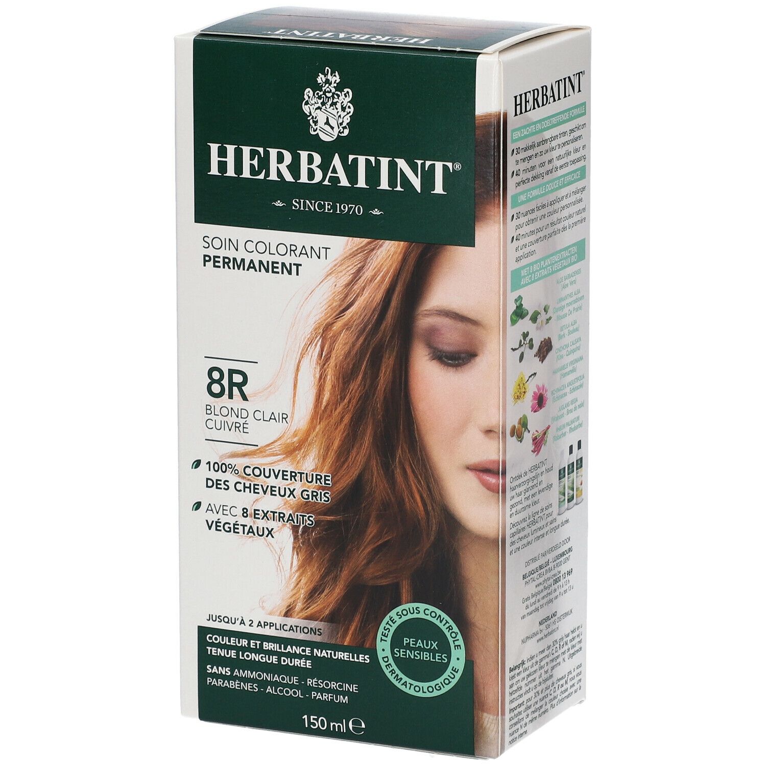 Herbatint Soin Colorant Permanent Blond Clair Cuivre 8R