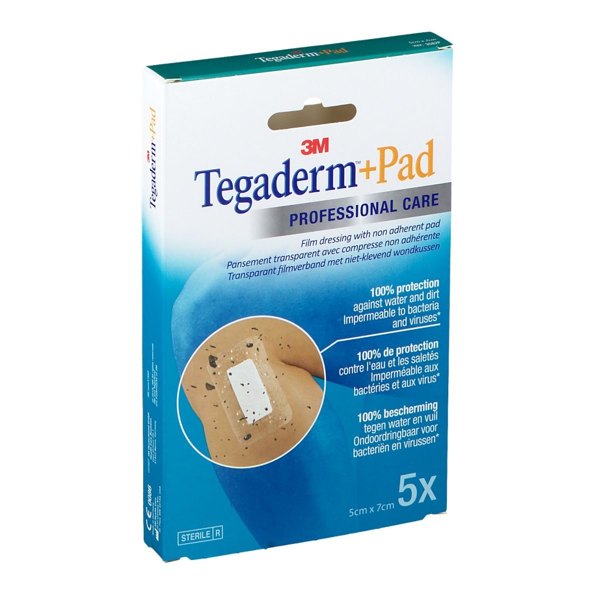 3M™ Tegaderm™ + Pad Pansements transparents avec compresse absorbante (5 x 7cm) 3582P
