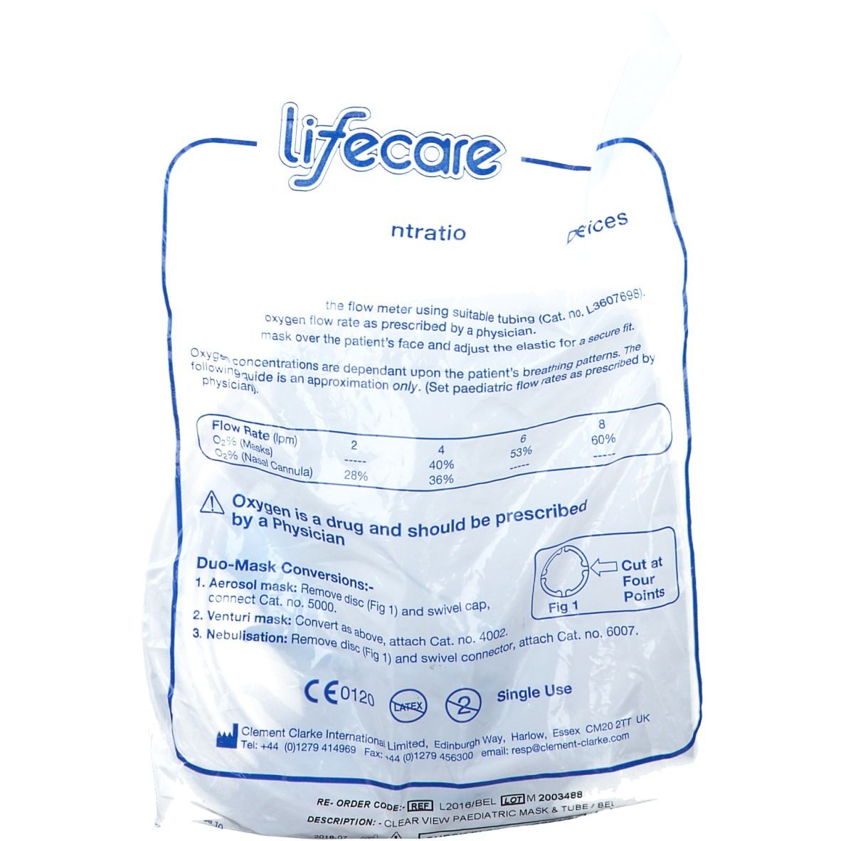 LifeCare Masque d'Oxygène Enfant lfc2016