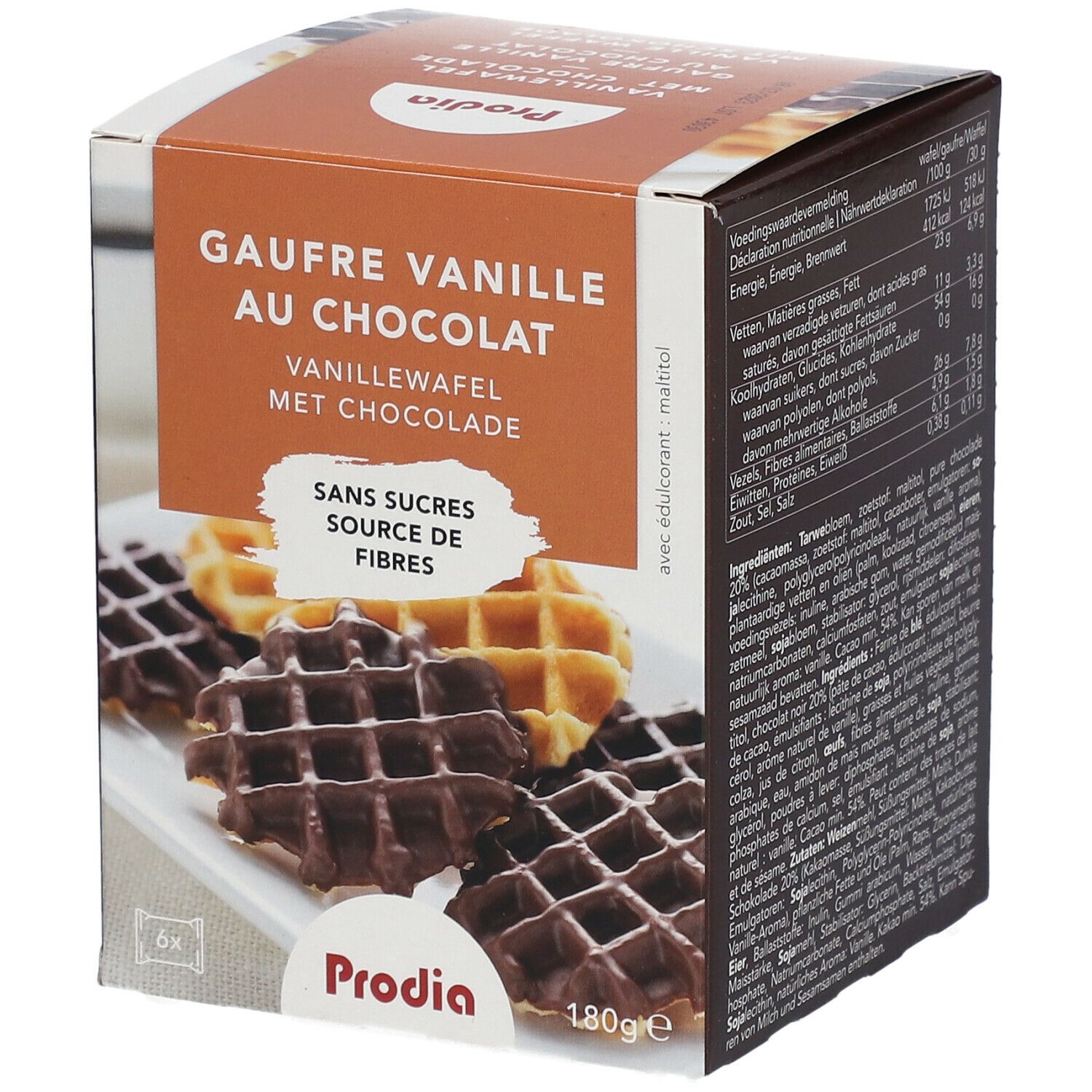 Prodia Gaufres Vanille au Chocolat