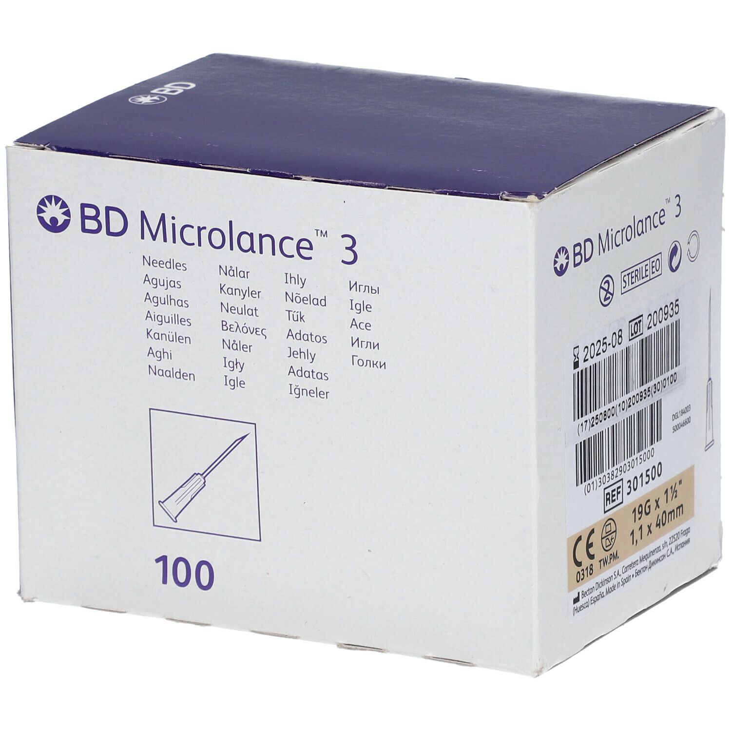 BD Microlance™ 3 Aiguille 19G 1 1/2 RB 1,1 mm x 40 mm Crème