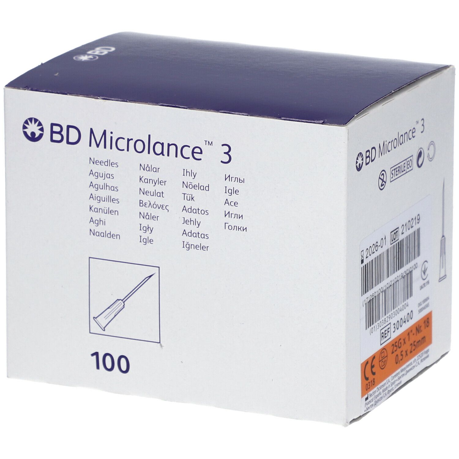 BD Microlance™3 Aiguilles 25G 1' (0,5 x 25 mm)