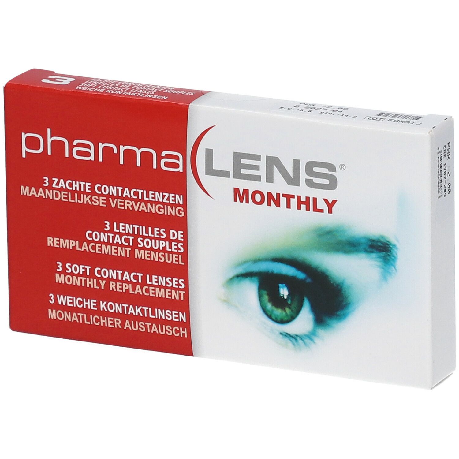 pharmaLENS® Monthly Lentilles -2.00