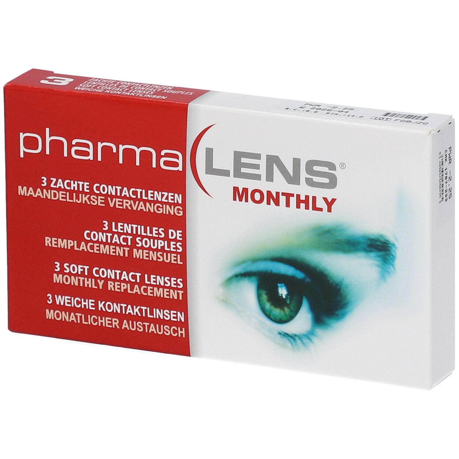 pharmaLENS®MONTHLY Lentilles -2.25