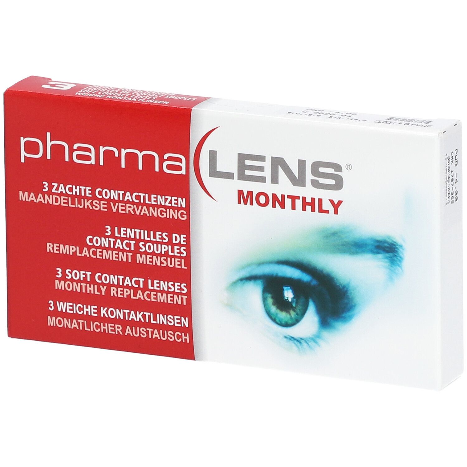 pharmaLENS® Monthly Lentilles -4.00