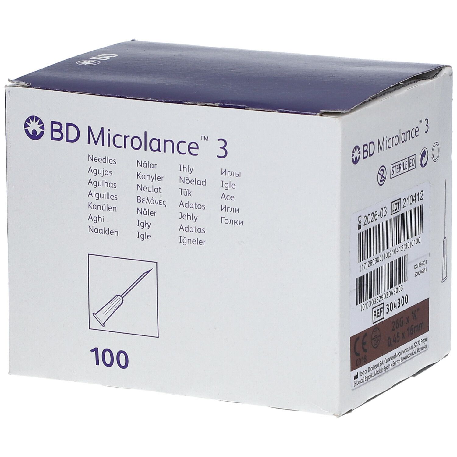 BD Microlance™3 Aiguilles 26G (0,45 x 16mm) Brun