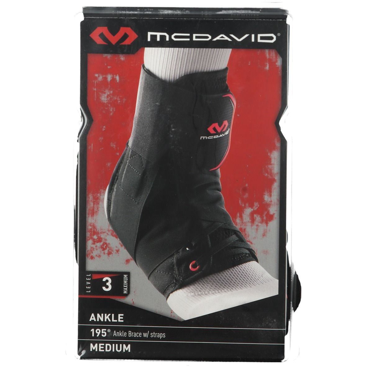 McDavid Chevillère + Velcro Noir 195 Level 3 Taille M
