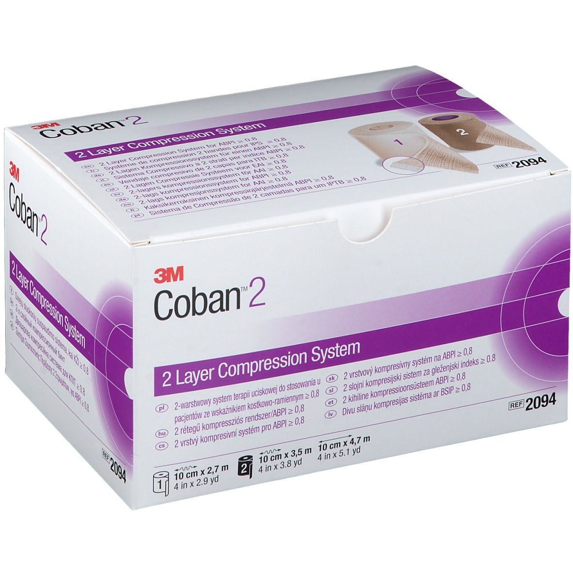 3M™ Coban™ 2 Systeme Compression 10 cm x 3,5 m