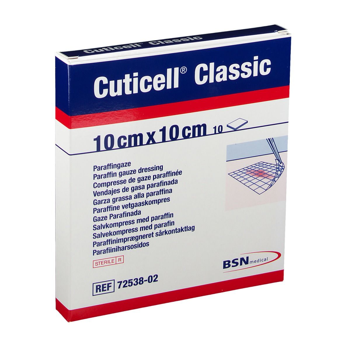 Cuticell® Classic Compresse de gaze parafinée 10 X 10 cm