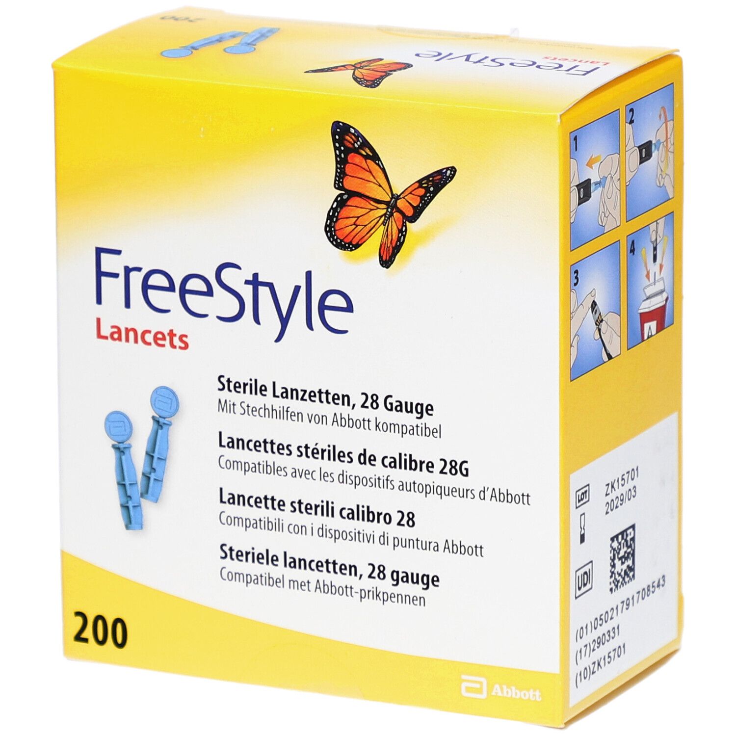 Abbott FreeStyle Lancets Lancettes stériles calibre 28G shoppharmacie.fr
