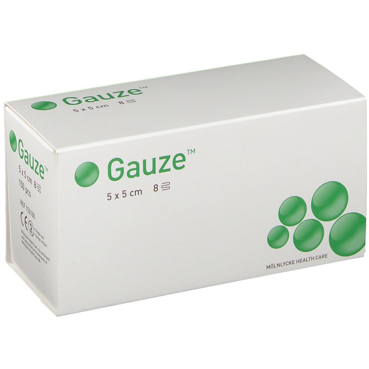 Molnlycke Gauze™ Compresses de gaze stériles 8 couches 5 x 5 cm