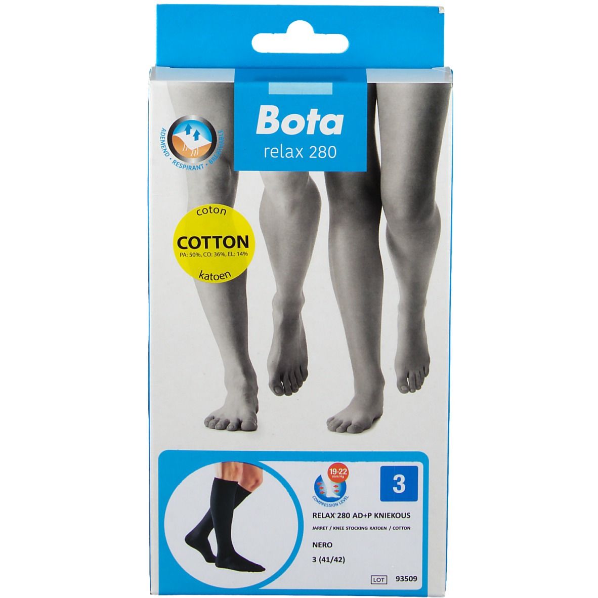 Bota Relax 280 Coton AD +P Nero Taille 3