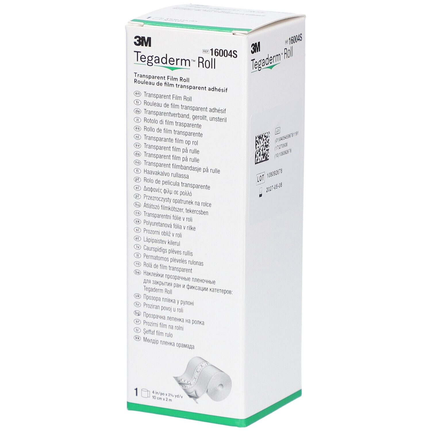 3M™ Tegaderm™ Roll Pansement transparent en rouleau non-stérile (10 cm x 2 m) 16004S