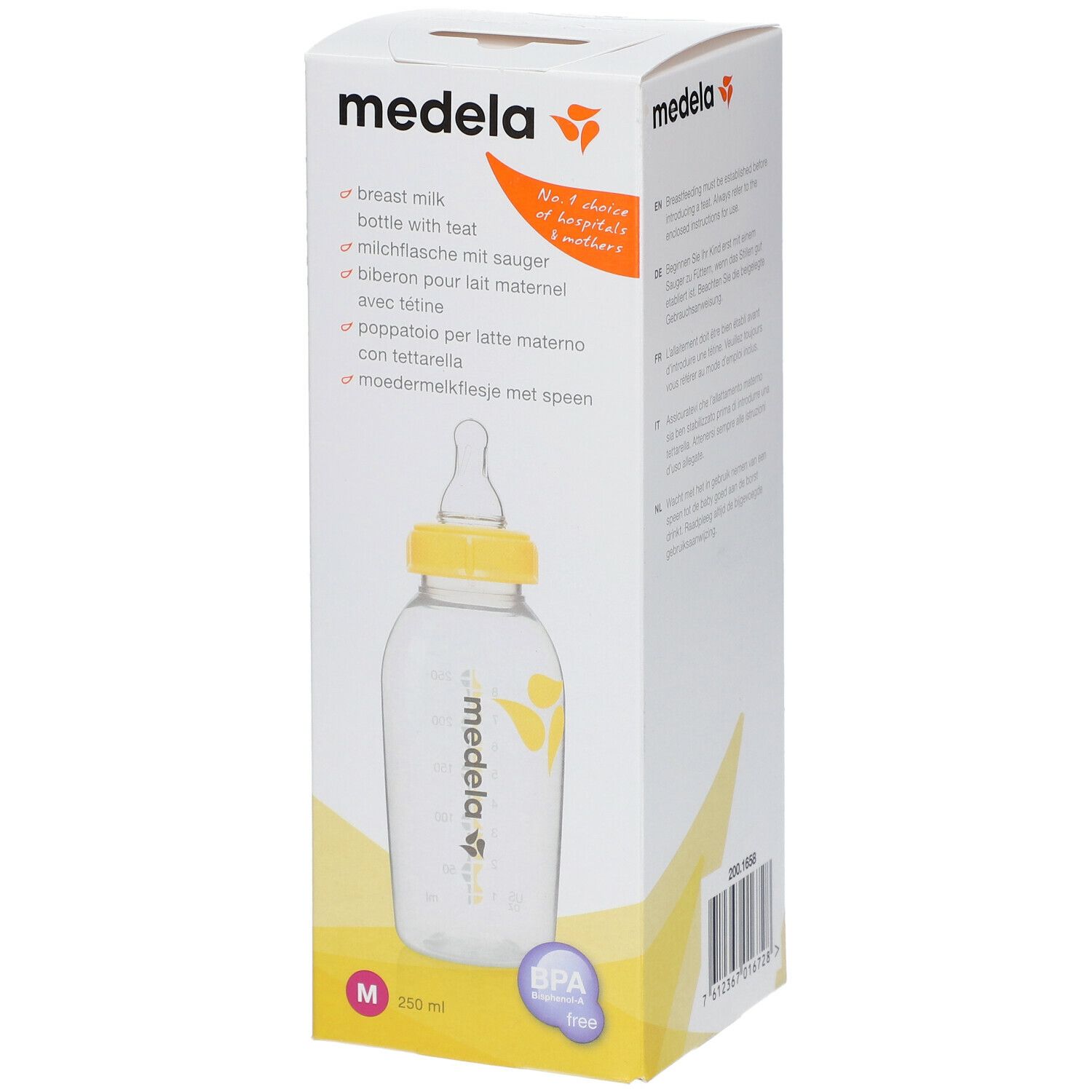 Medela Biberon pour lait maternel avec tétine 250 ml
