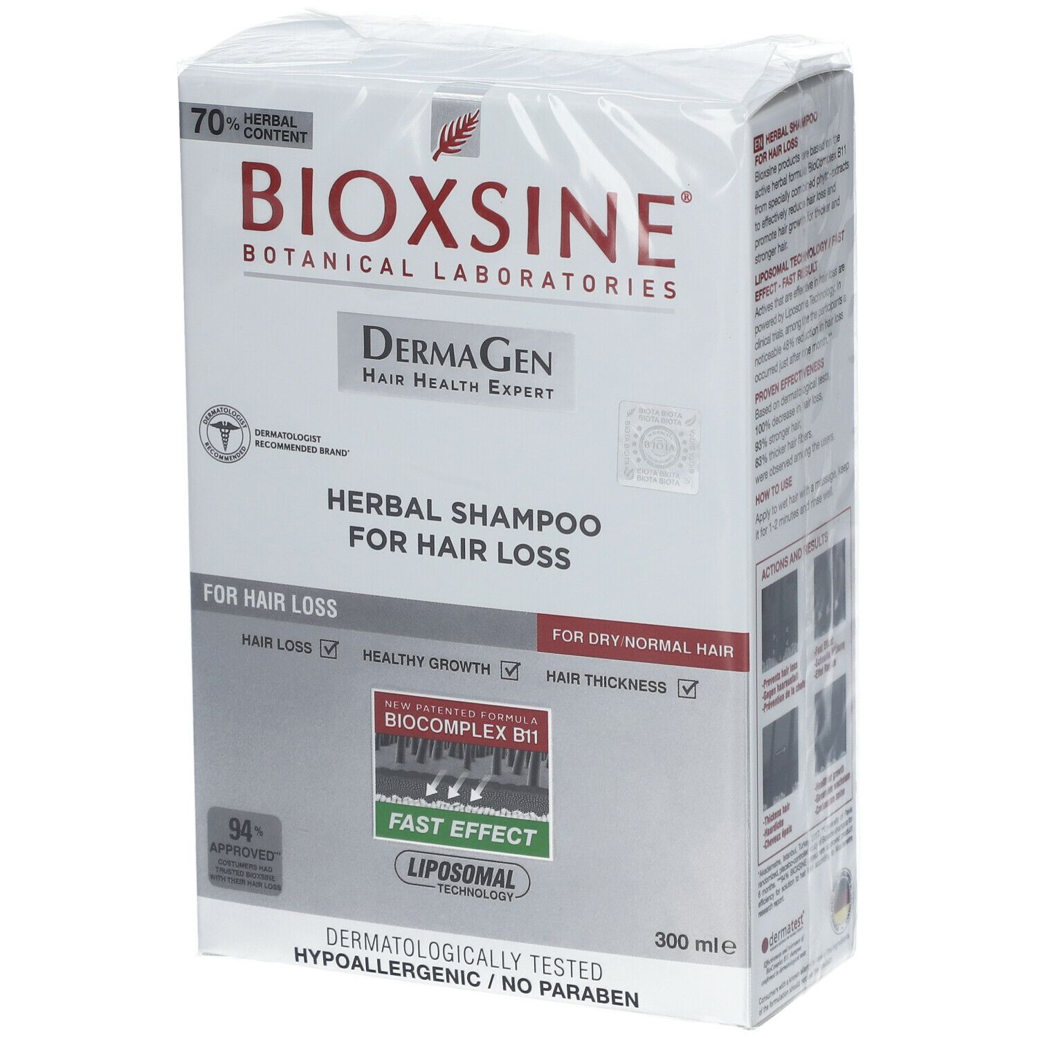 Bioxsine Shampooing Végétal Chute Cheveux secs /normaux