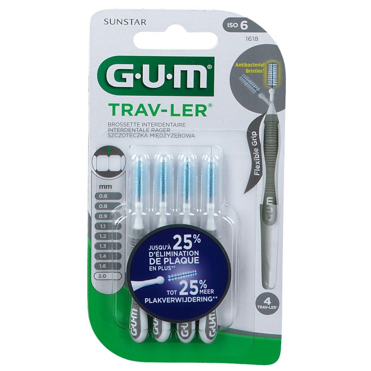 Gum® Trav-Ler Brossettes Interdentaires 2,0 mm
