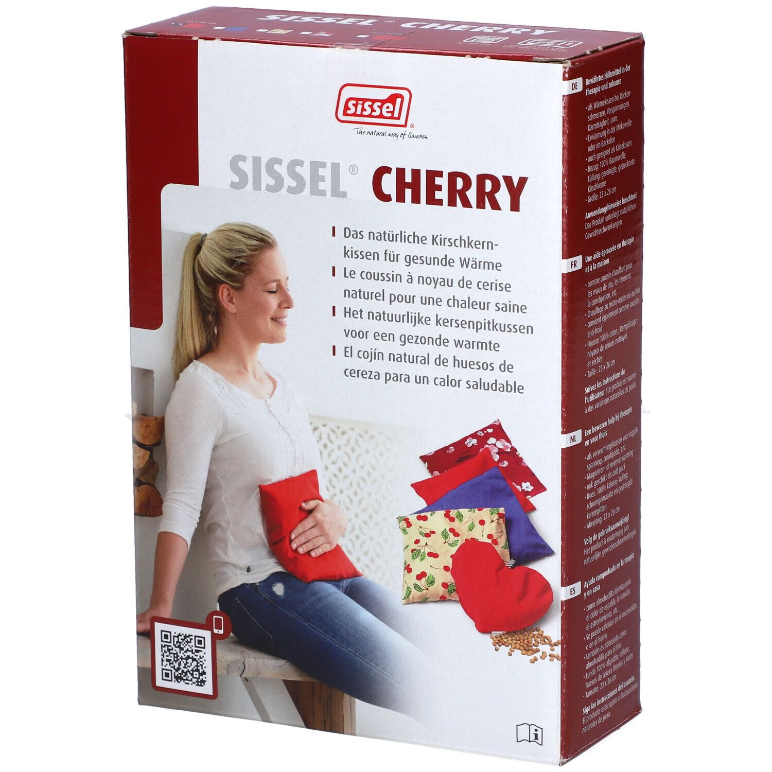 Sissel® Cherry Coussin Noyaux de Cerise 24 cm x 26 cm Rouge
