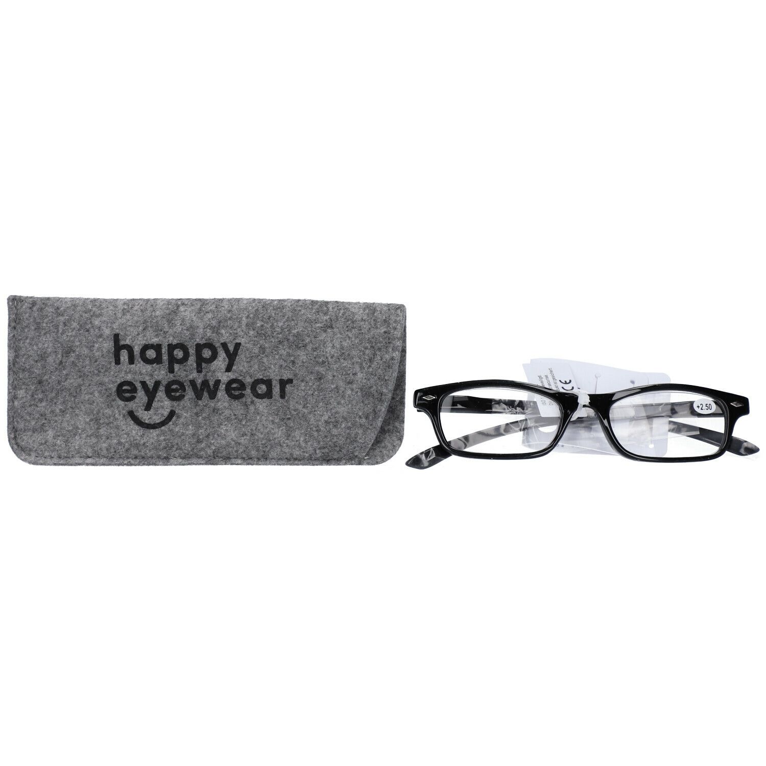 pharmaGLASSES® Lunettes de lecture Noir +2.50