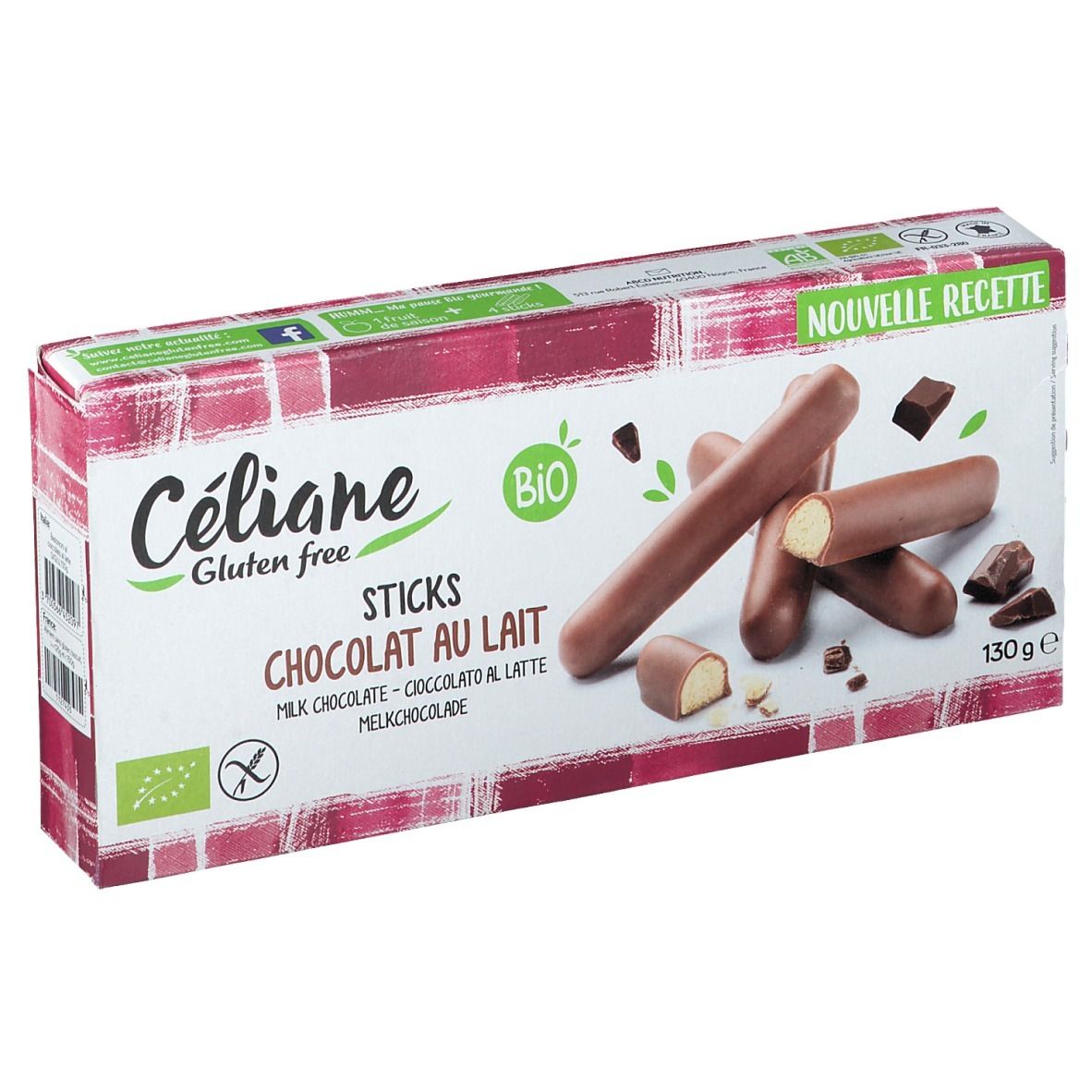 Céliane Sticks Chocolat au lait Bio