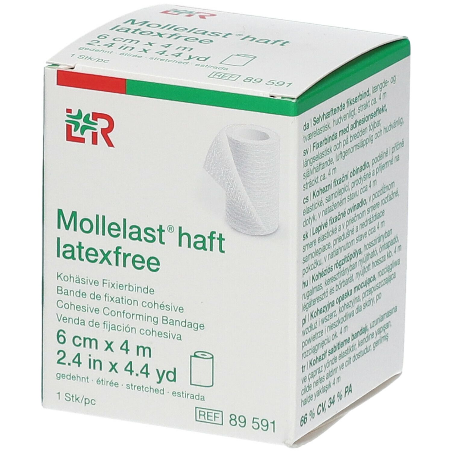 L&R Mollelast® haft Bande de fication cohésive 6 cm x 4 m