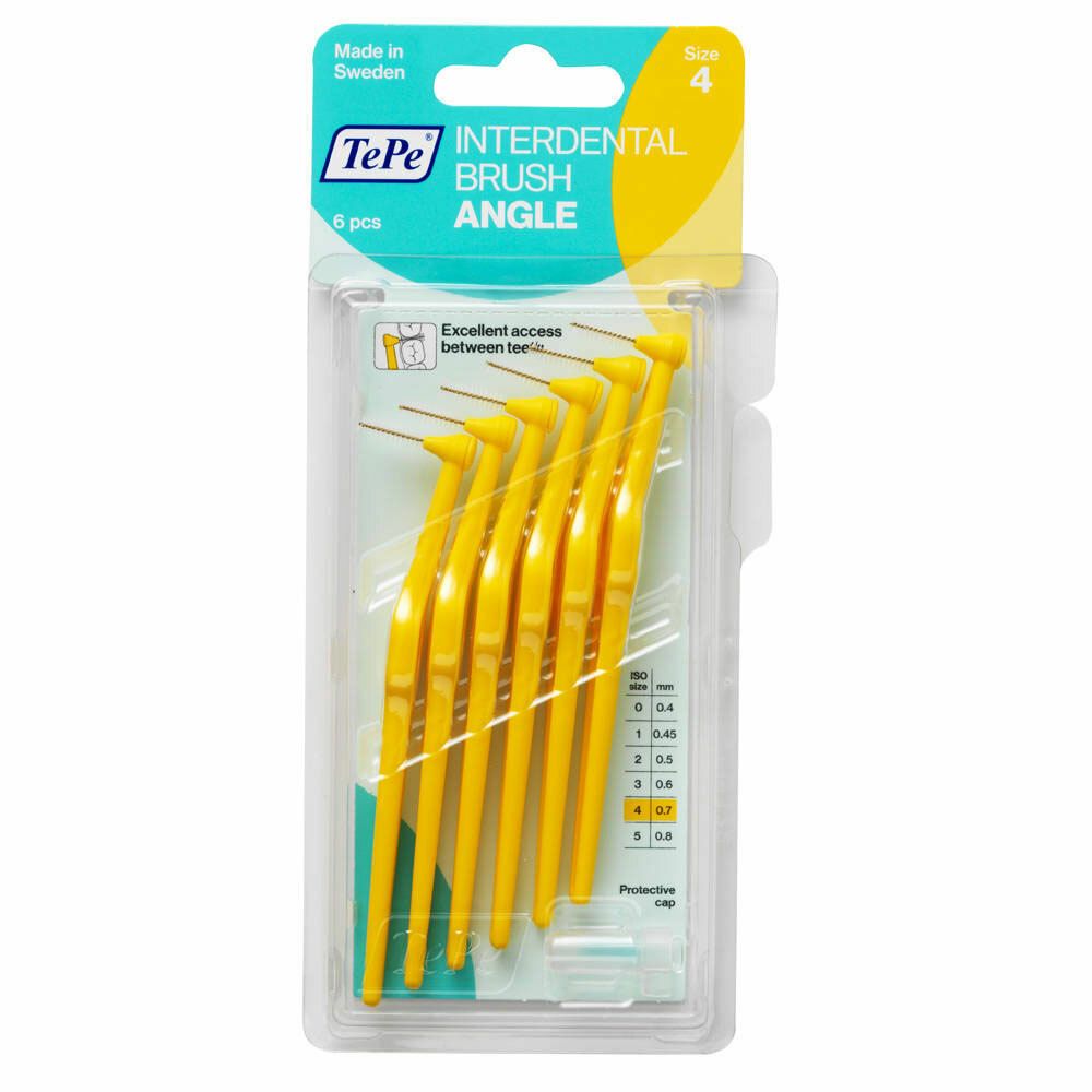 TePe® Brossettes Interdentaires Angle Jaune 4- 0,70 mm