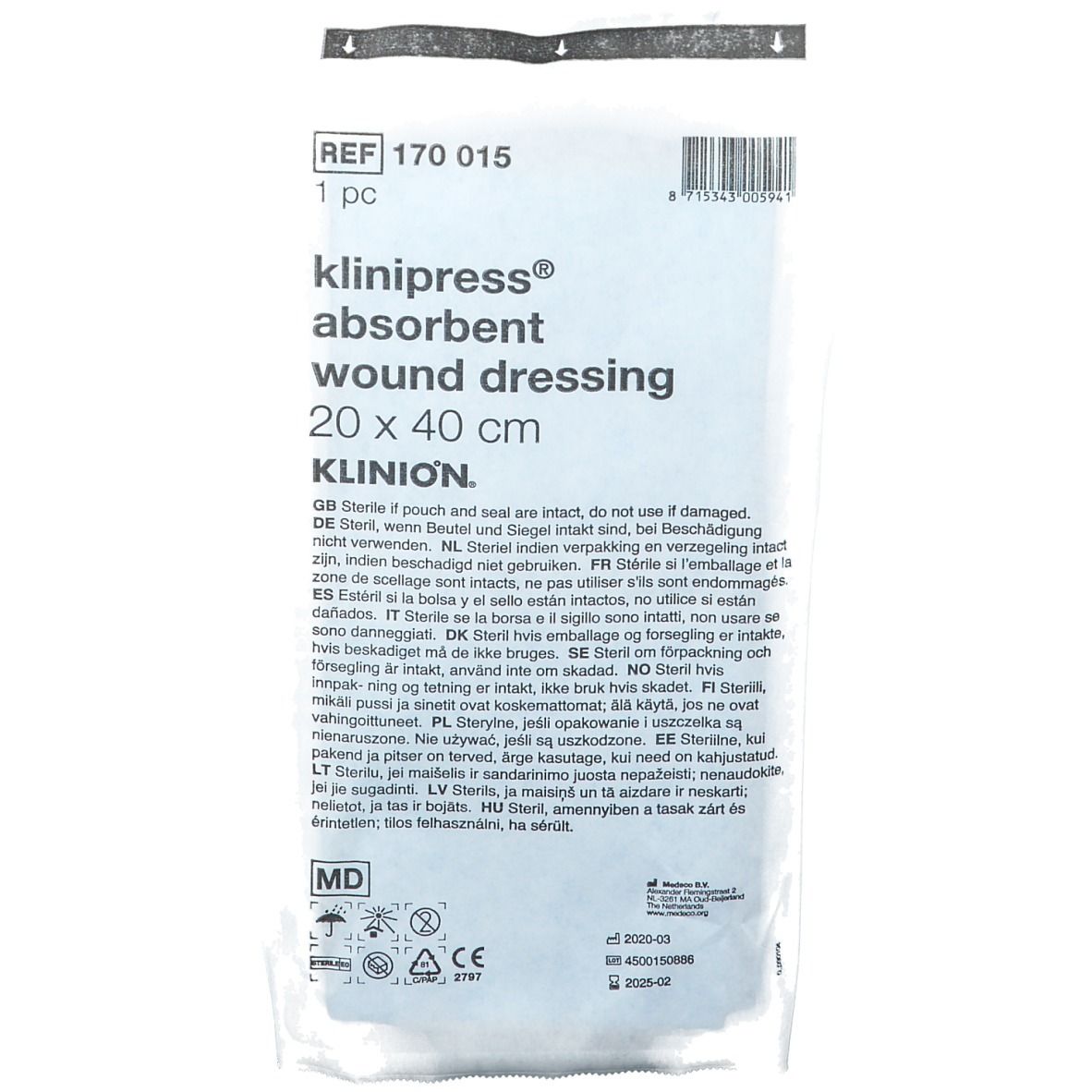 Klinion Bandage Compressif Absorbant