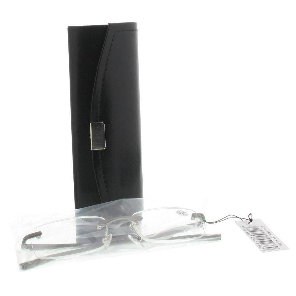 pharmaGLASSES® Lunettes de lecture 'Rimless' Gris +3.00