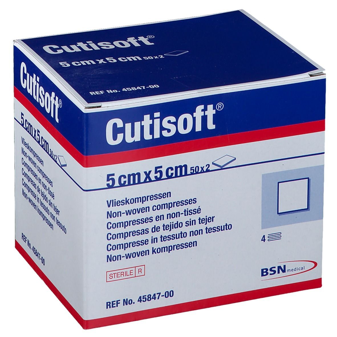 Cutisoft® Compresses en non-tissé Stériles 5 x 5 cm