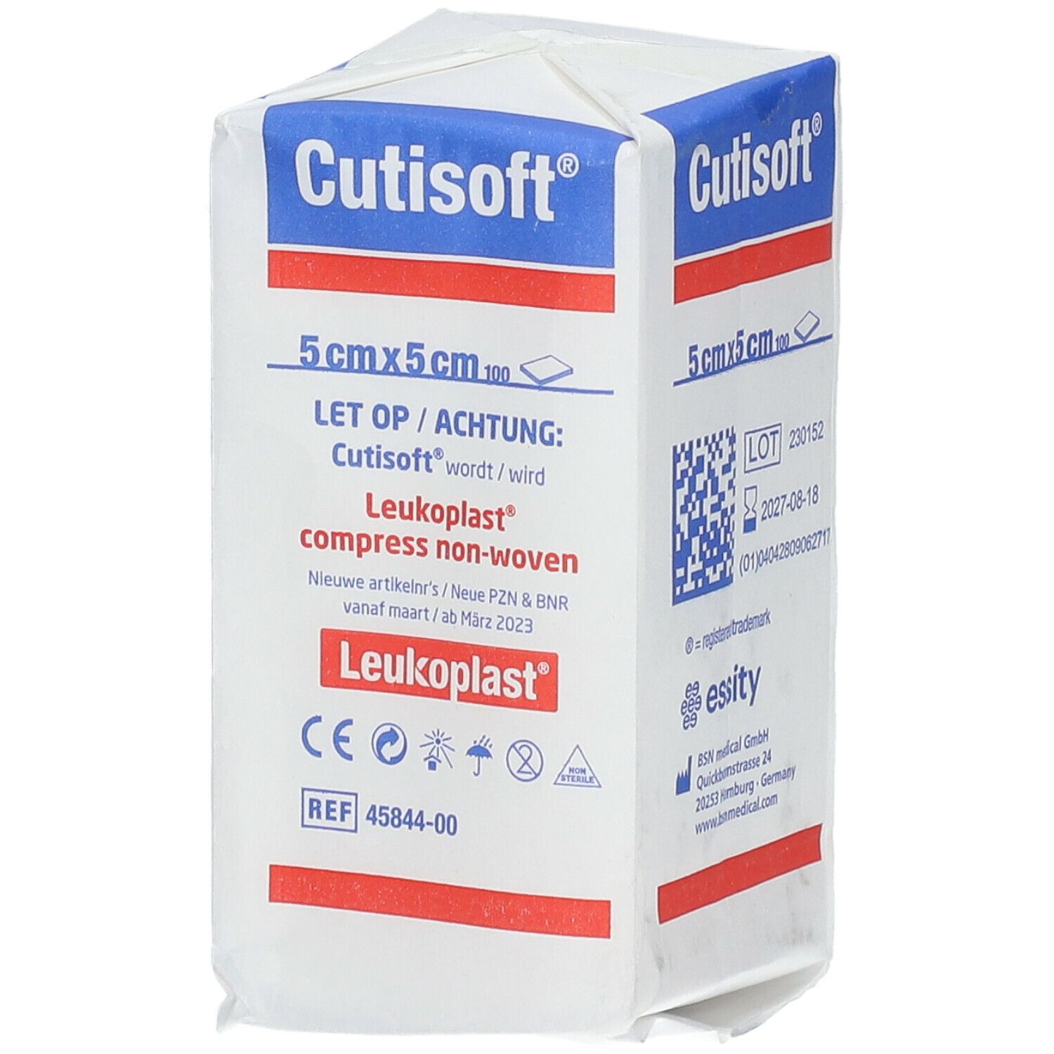 Cutisoft® Compresses en non-tissé non stériles 5 cm x 5 cm