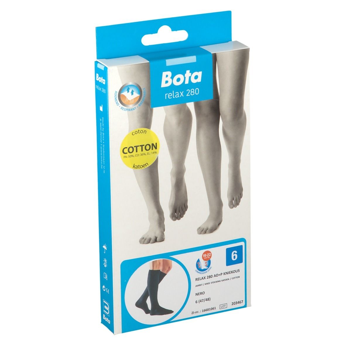 Bota Relax 280 Coton AD +P Nero Taille 6