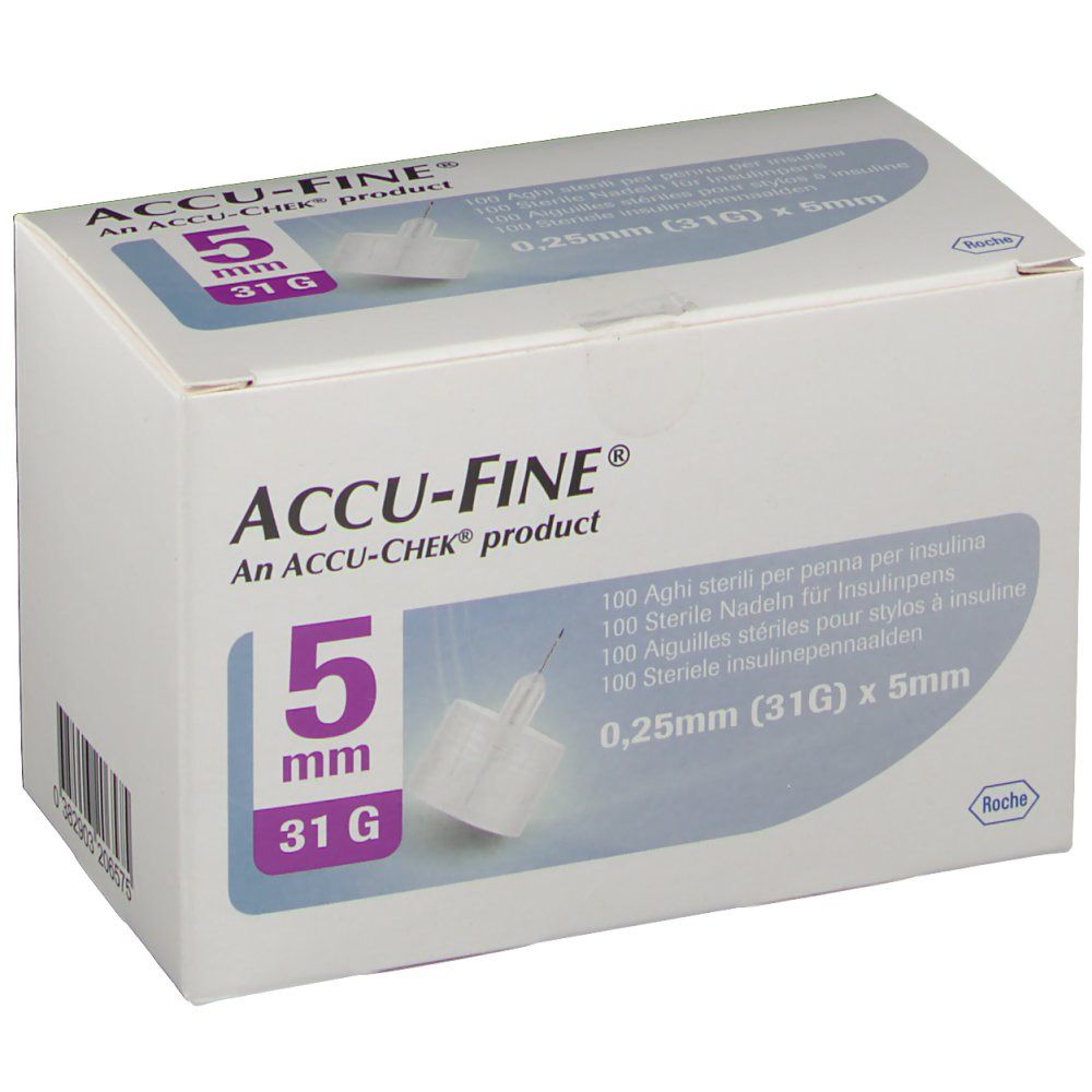 Accu-Fine® Aiguilles 0,25 mm x 5 mm (32G)