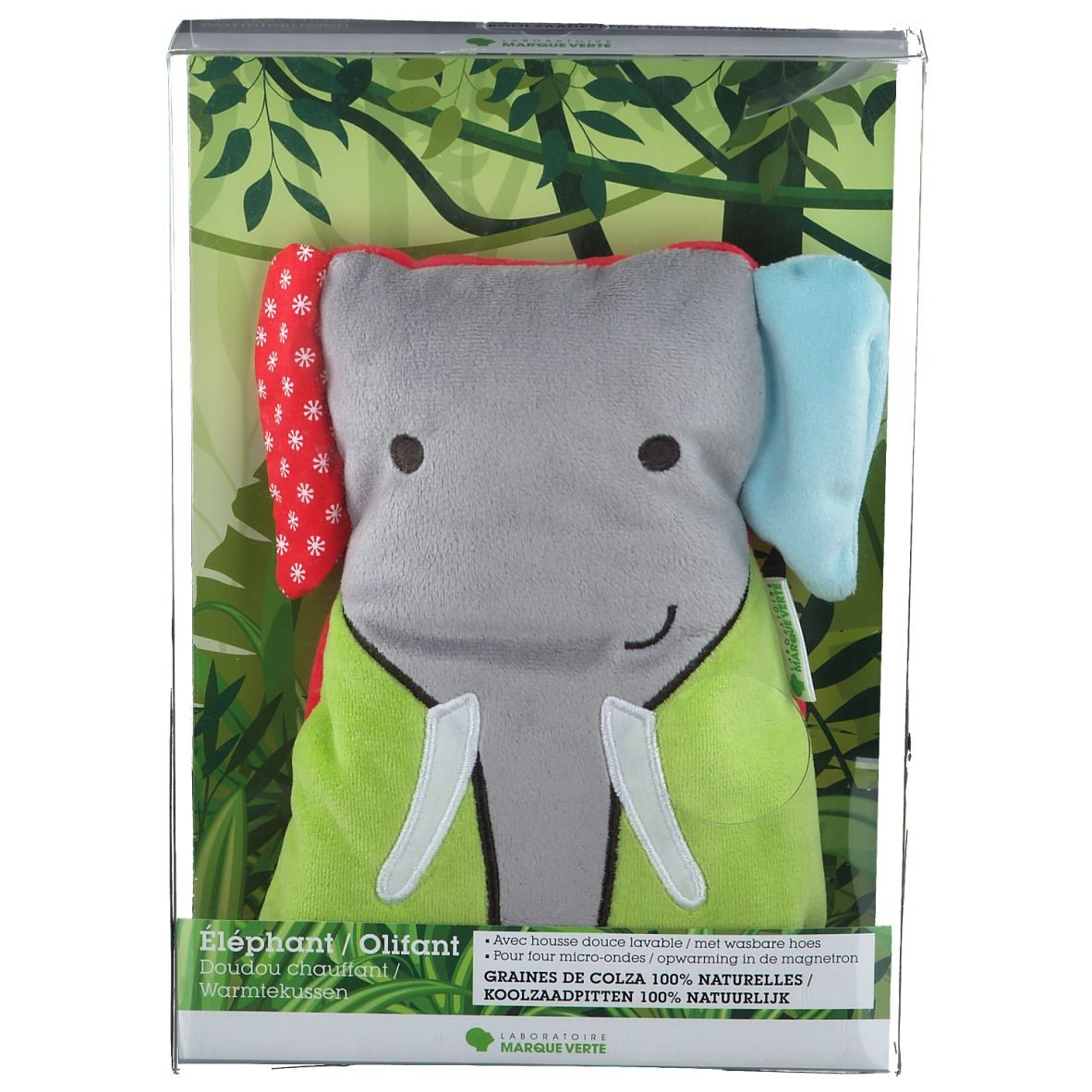 Laboratoire Marque Verte Bouillotte doudou chauffant Éléphant