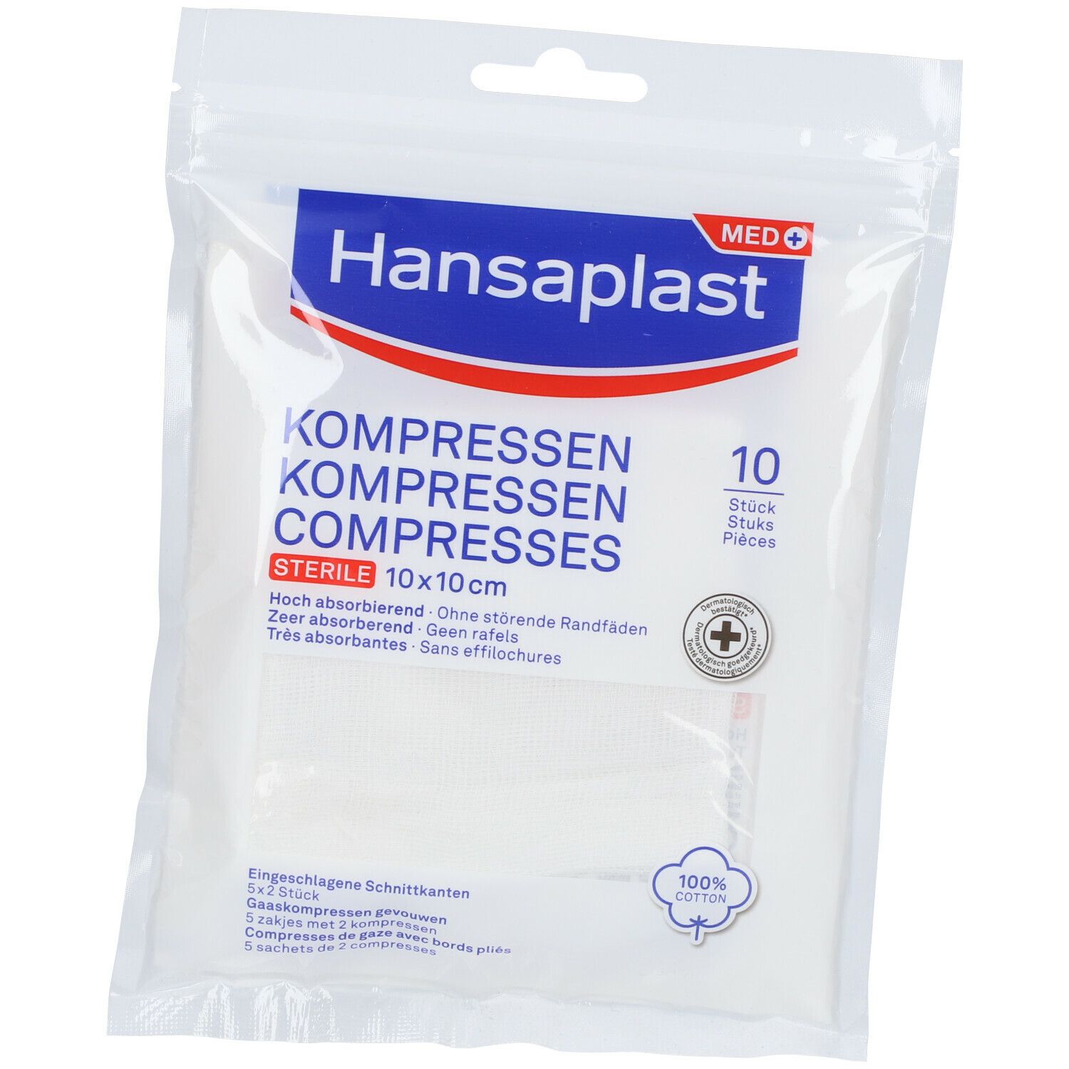 Hansaplast Compresses de gaze 10 x 10 cm