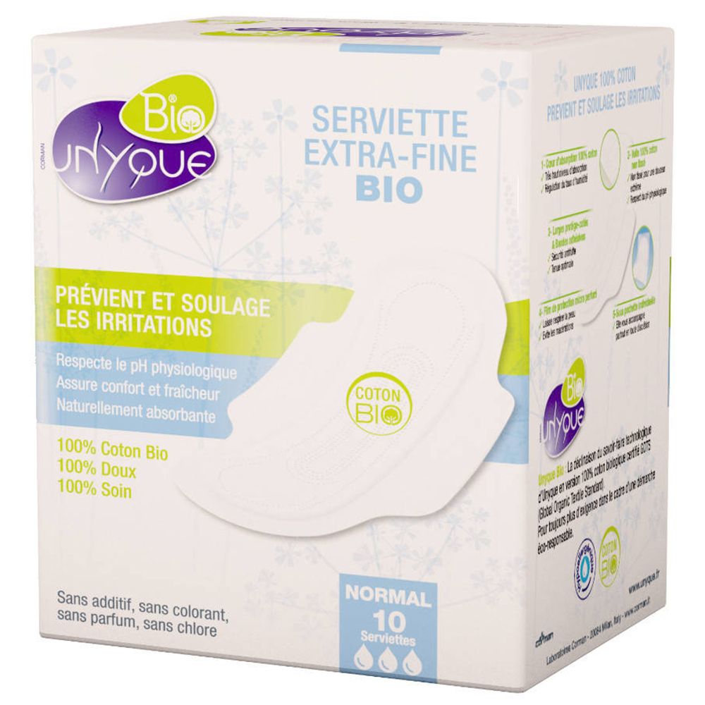 Unyque Serviettes Extra Fine 100% Coton Bio Normal