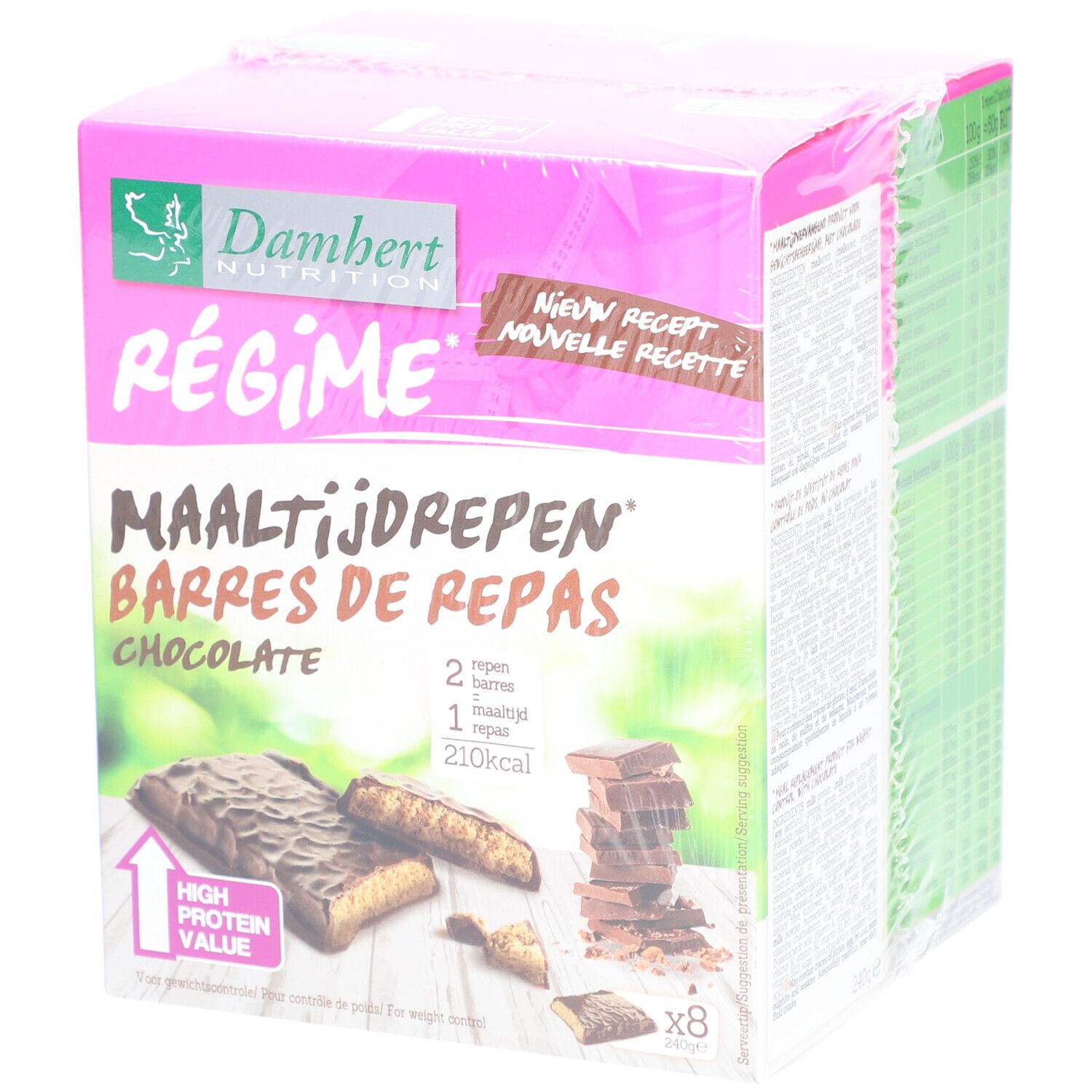 Damhert Régime Barre de repas Noisettes & chocolat high protein