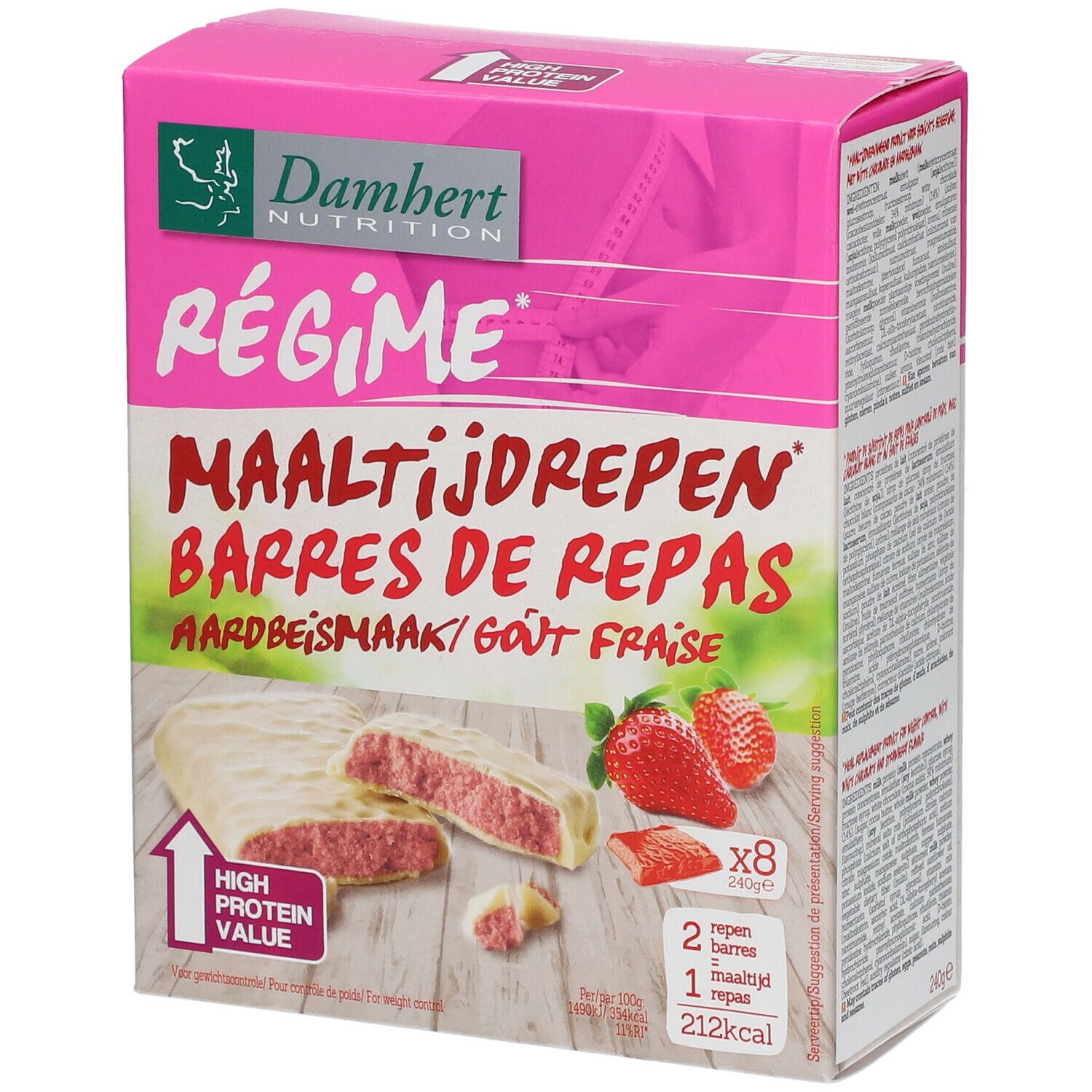 Damhert Régime Barres de repas Chocolat blanc & fraises
