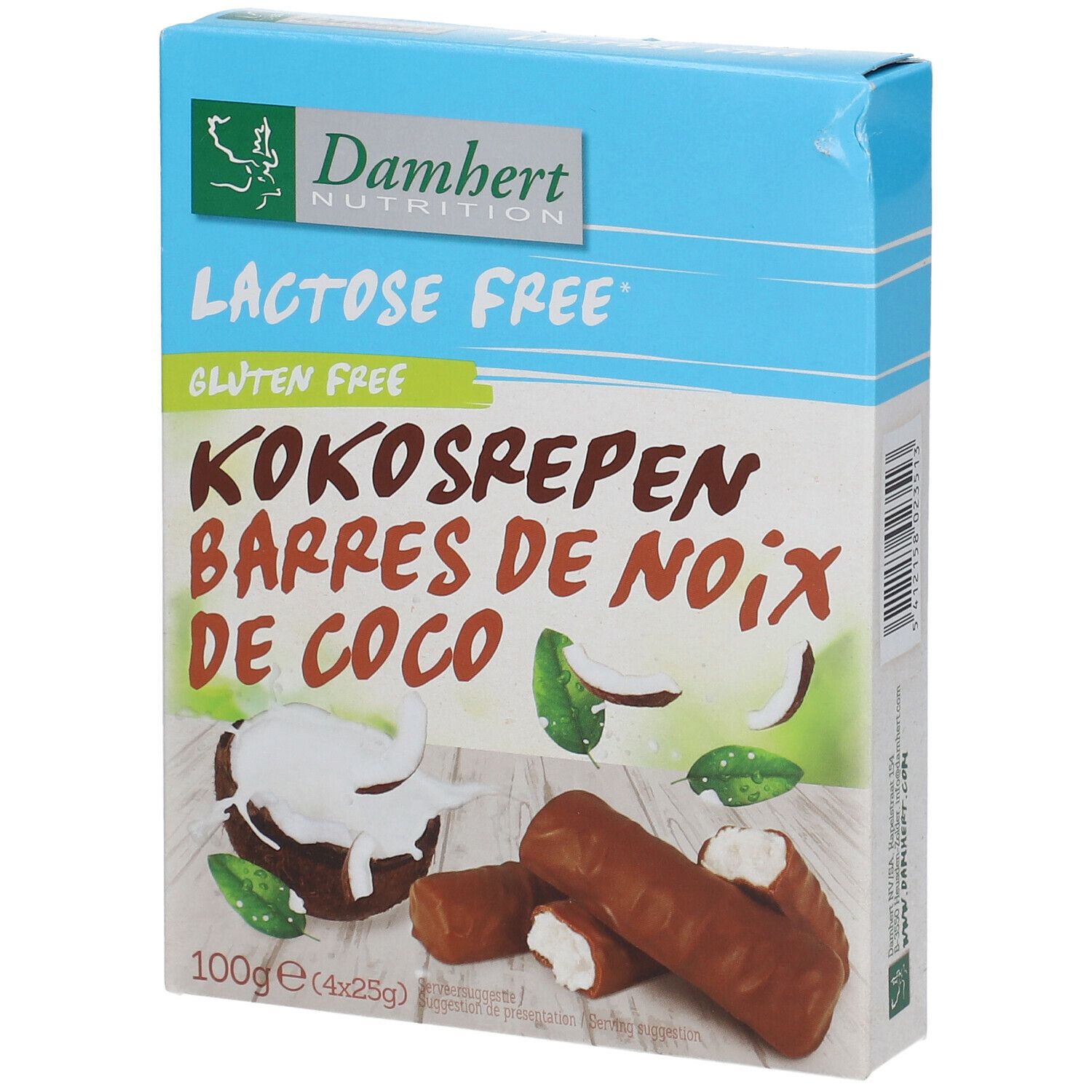 Damhert Damhert Lactose Free Barres de noix de coco sans gluten