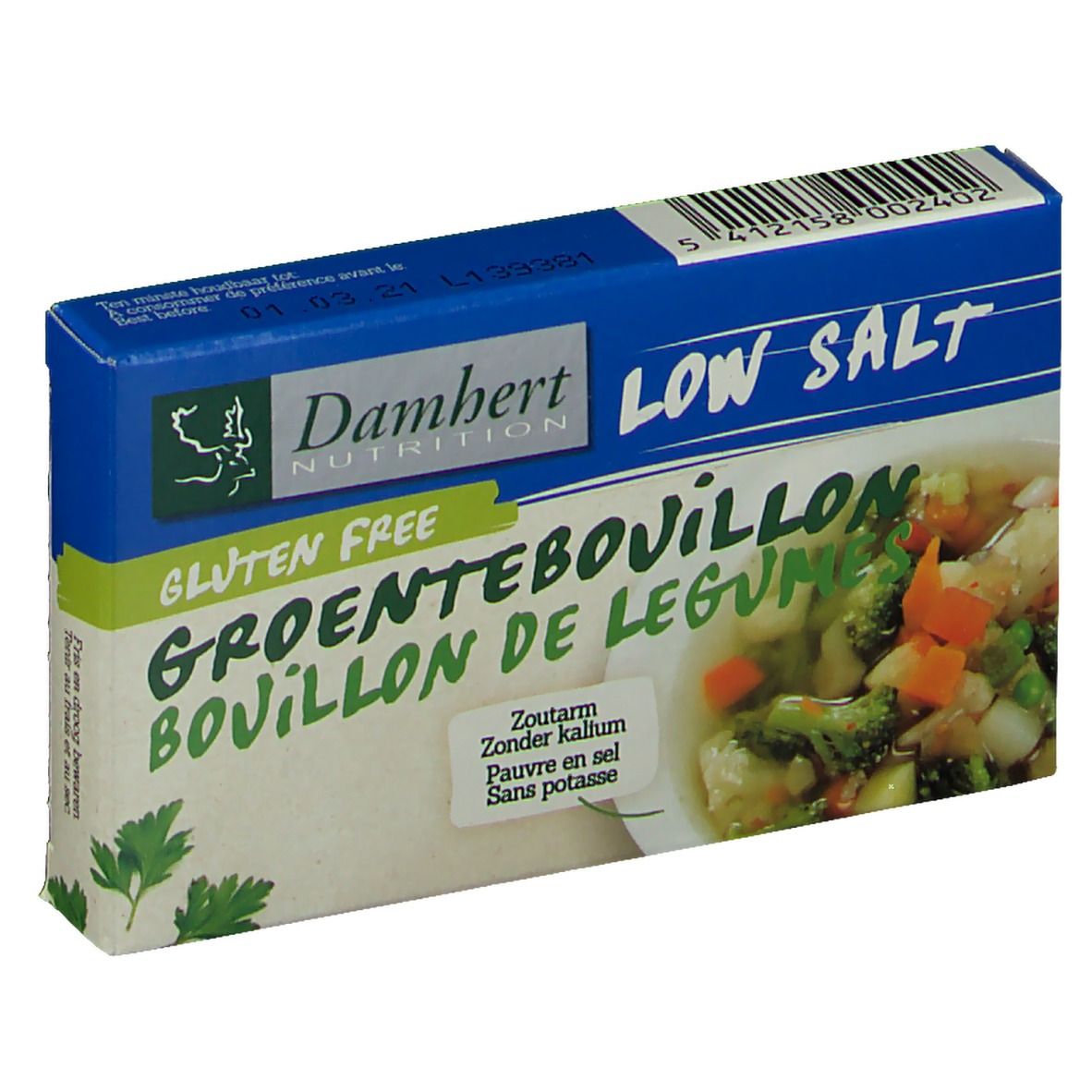 Damhert Low Salt Cubes bouillon sans gluten