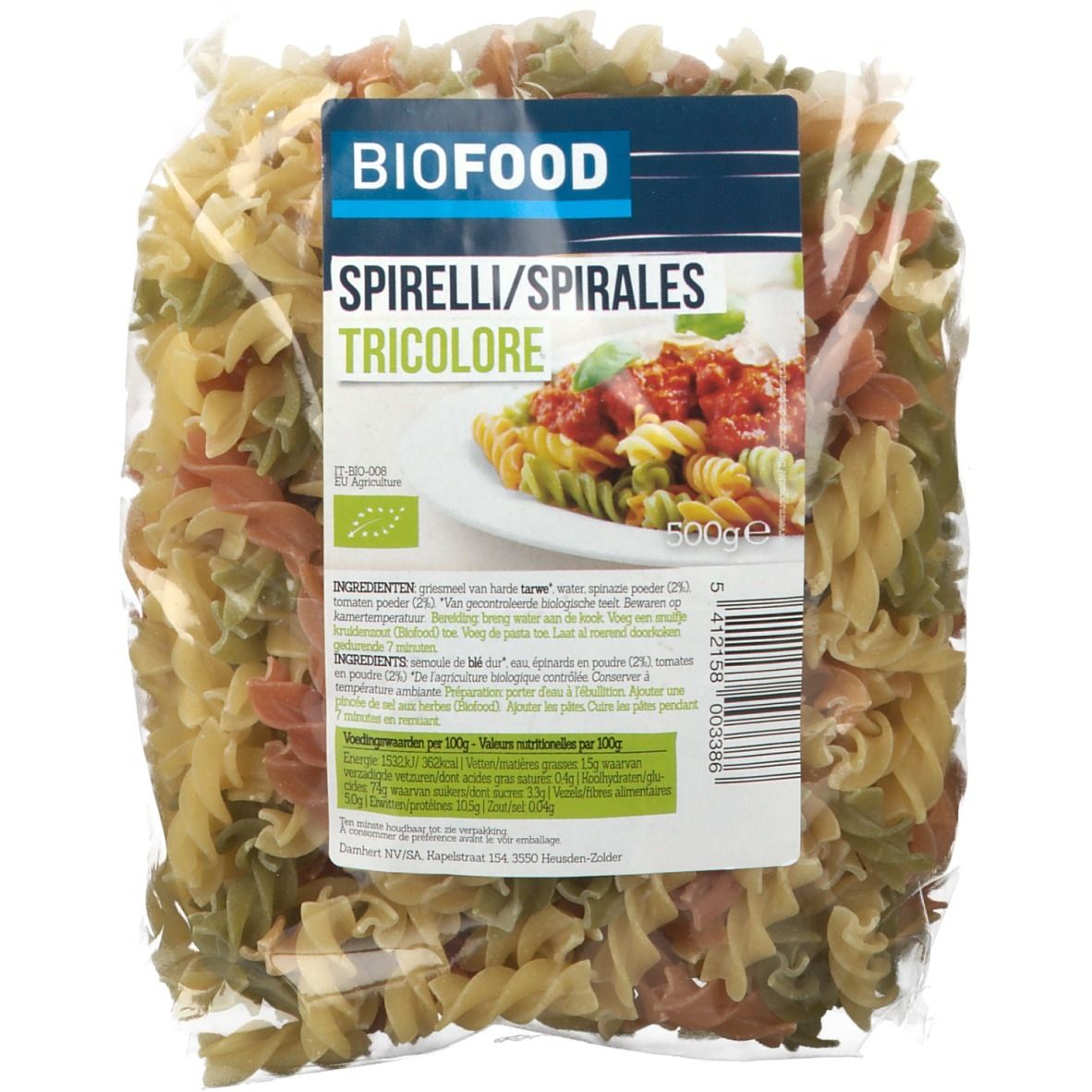 Biofood Spirelli tricolore BIO