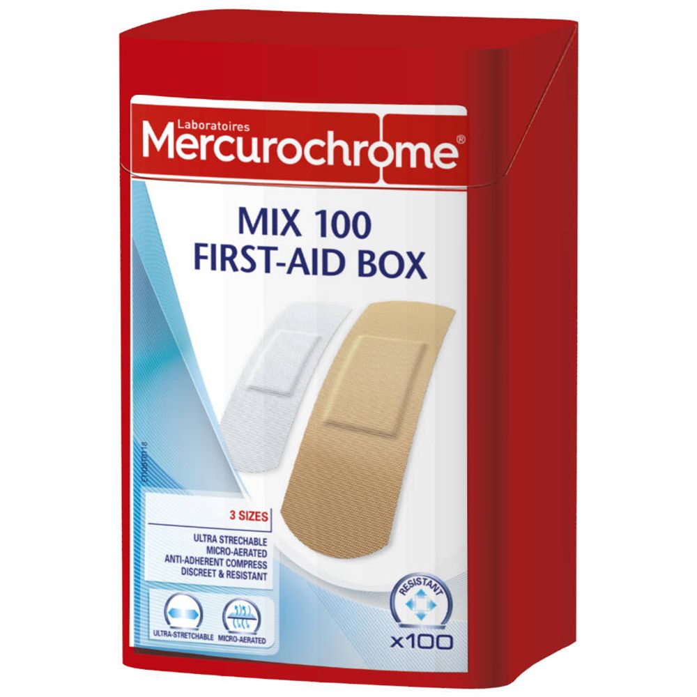 Mercurochrome® Pansements Mix 100 First Aid Box
