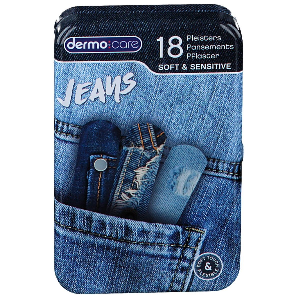 dermo care Pansements Soft & Sensitive Jeans 20 x 70 mm
