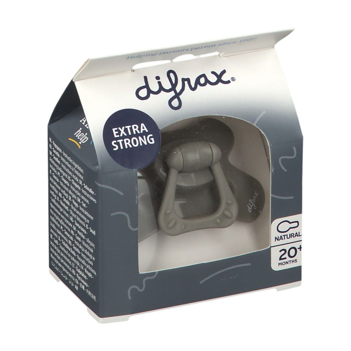 difrax® Sucette Natural +20 Mois - Clay (Couleur non sélectionnable)