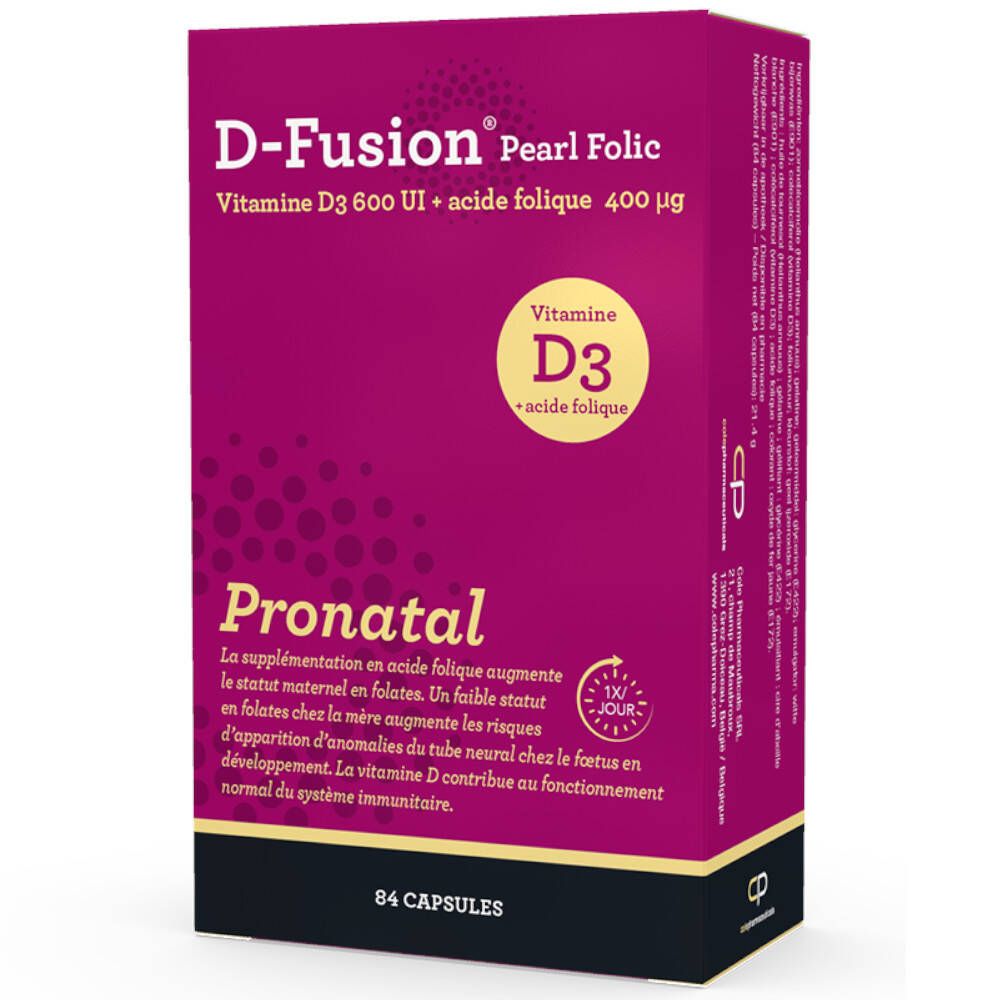 D-Fusion® Pearl Vitamine D3 600 UI + Acide folique 400 µg