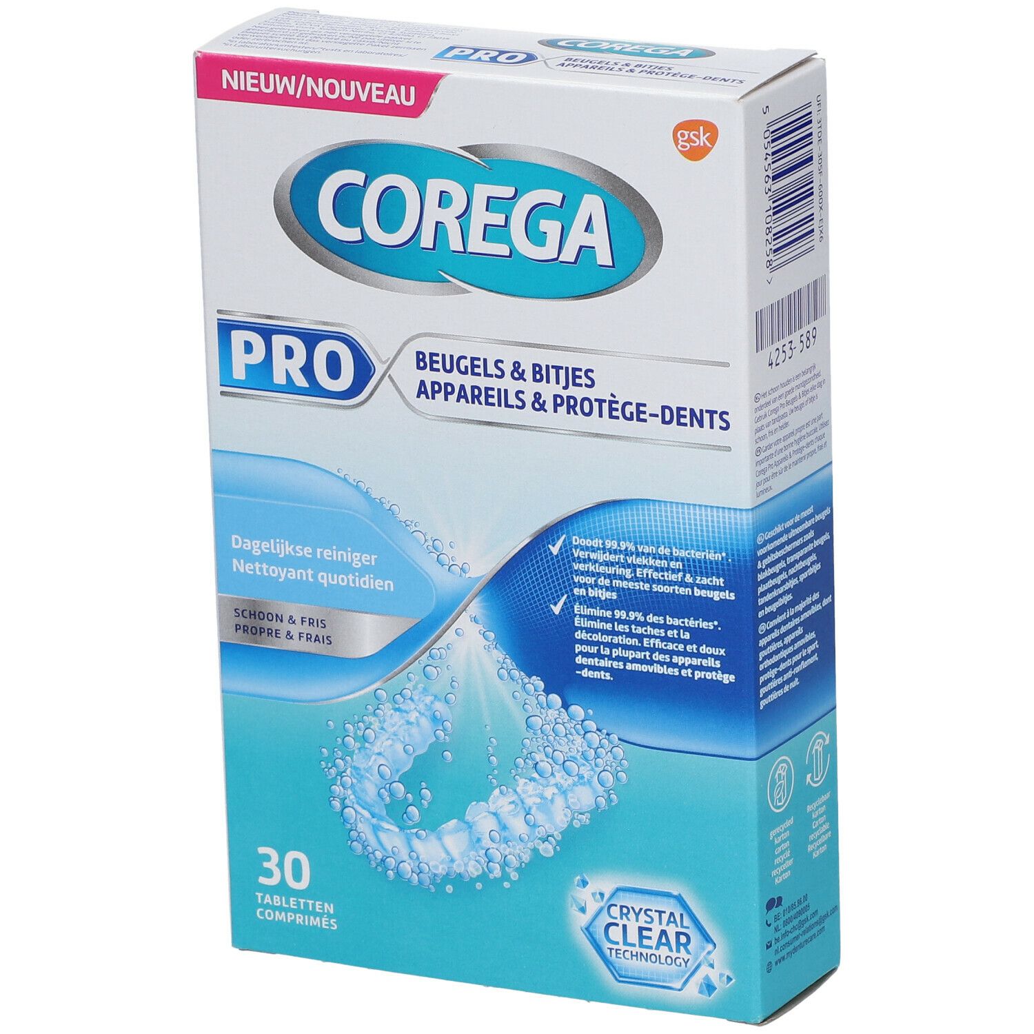 Corega Pro Appareils & Protège-Dents Nettoyant Quotidien