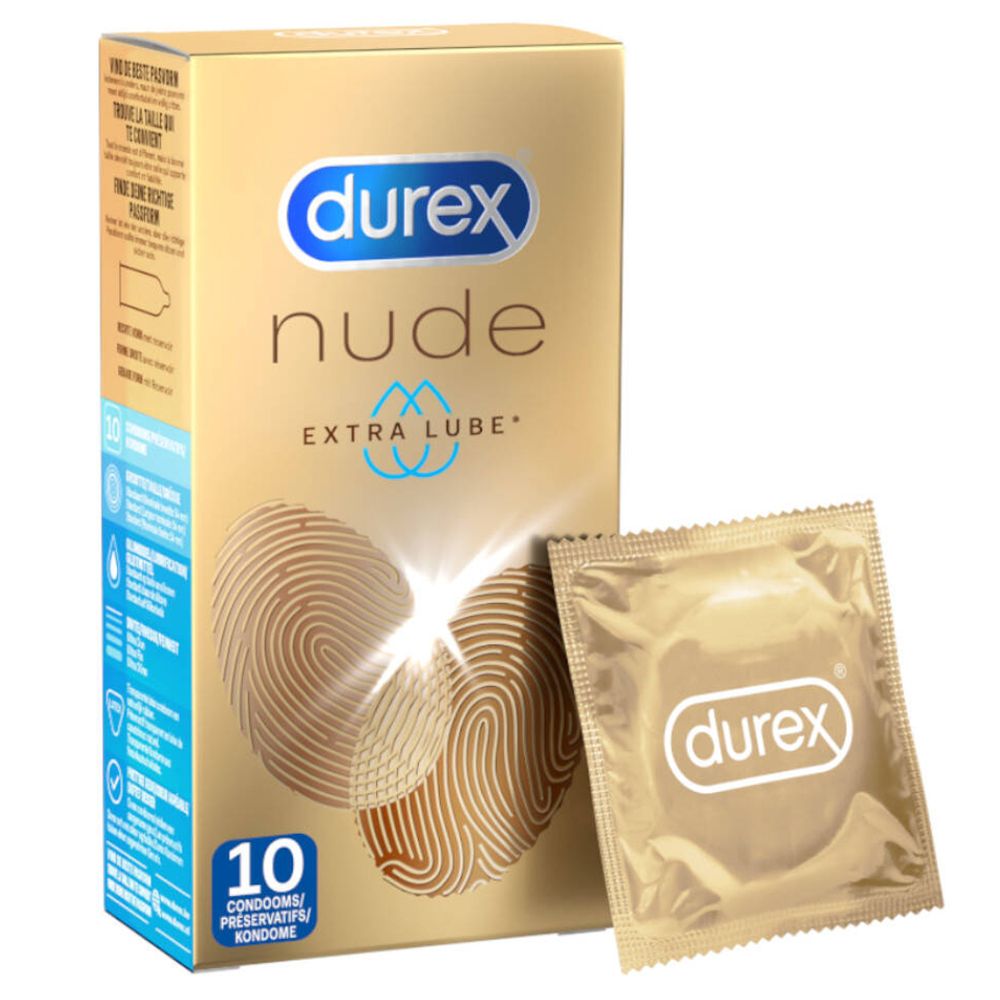 durex® Nude Extra Lube Préservatifs Sensation Peau contre Peau